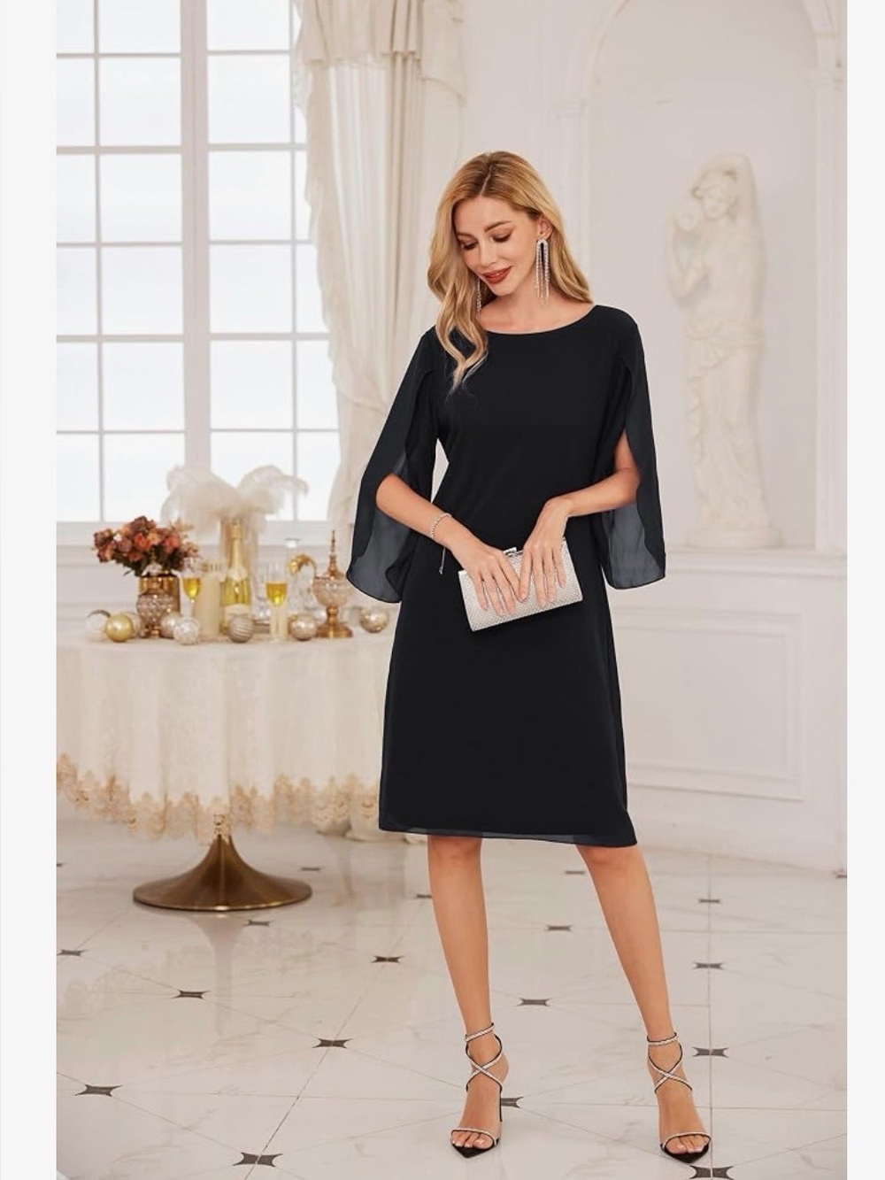 grace karin black dress | Dresses | Grace Karin Chiffon Midi 95%Polyester+5%Elastane
